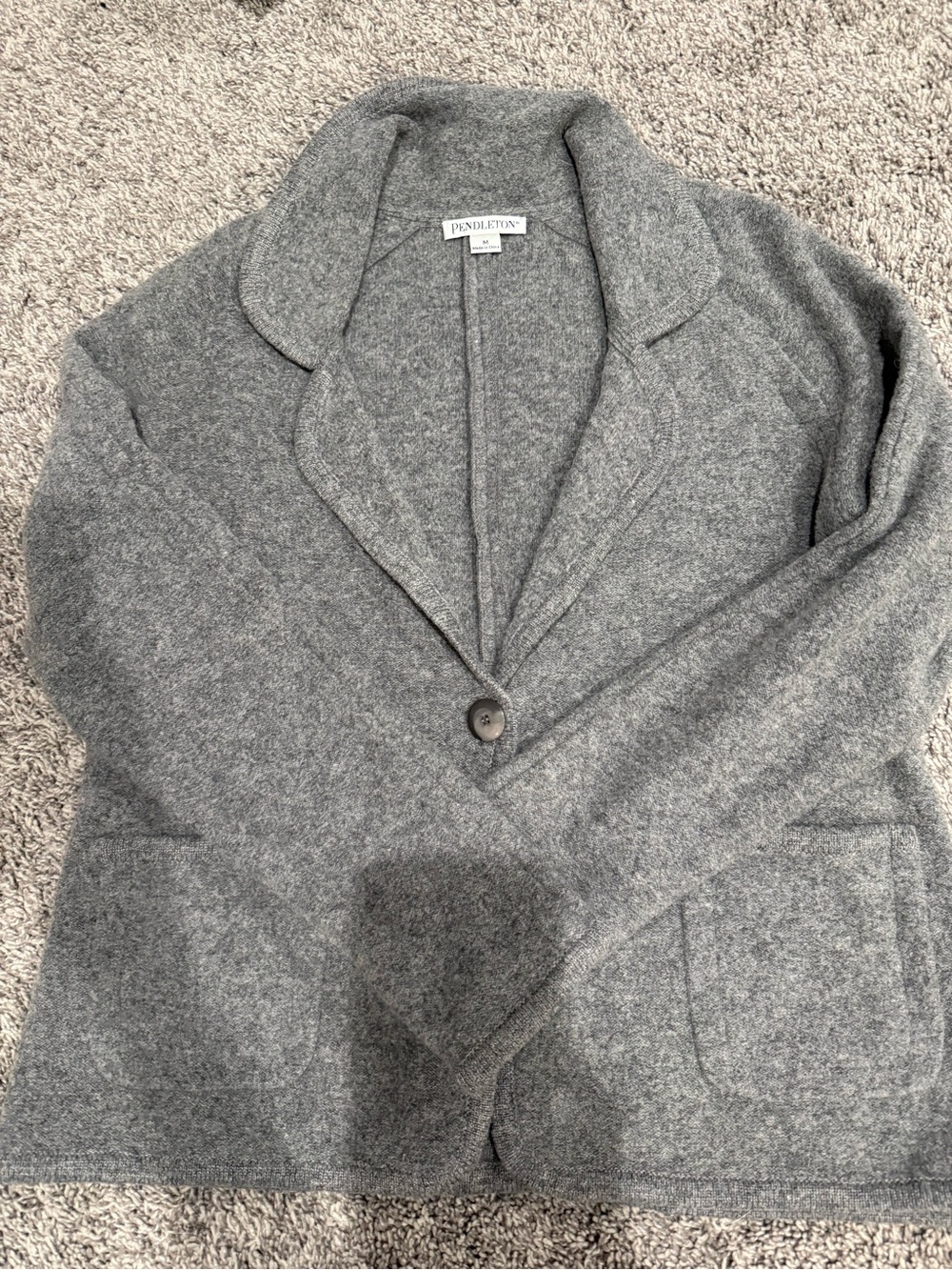 Pendleton Heather Gray Wool Cardigan Jacket